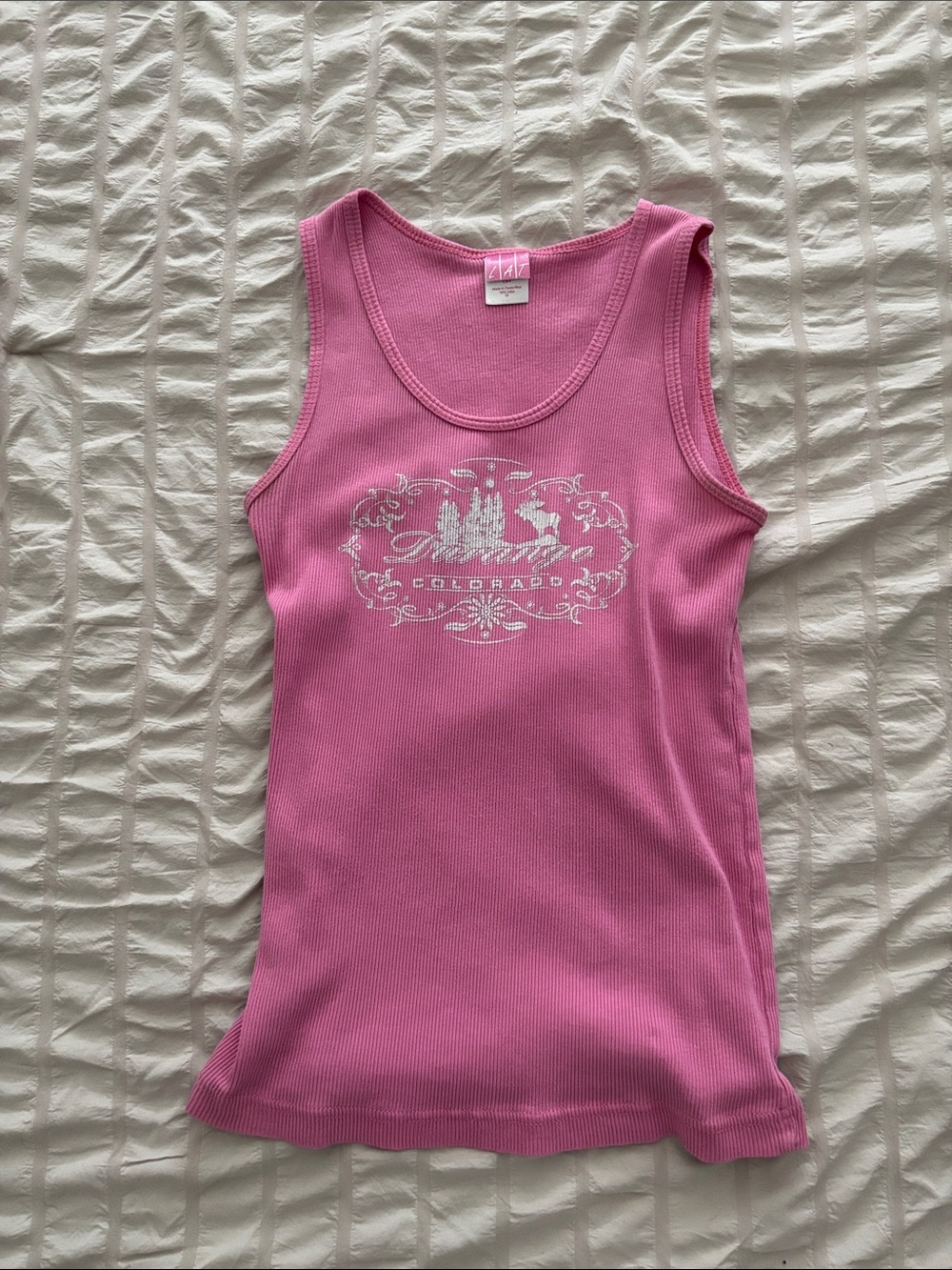 Pink Y2K Durango Colorado Ribbed Tank Top